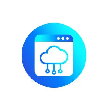 Cloud computing service icon for web Stock Illustration