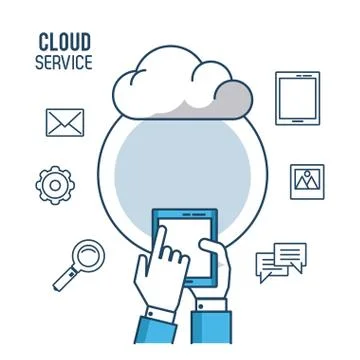 Cloud computing service Illustrazione stock