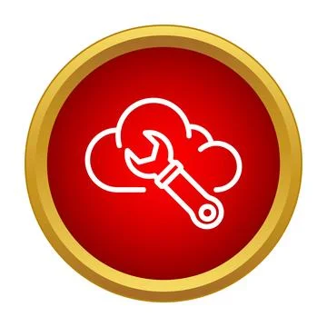 Cloud computing service maintenance and repair icon Stockillustratie