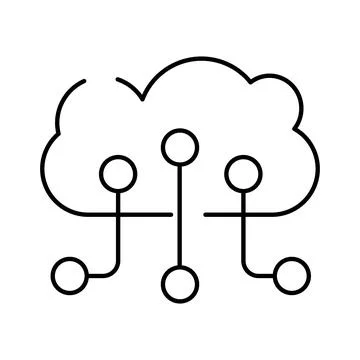 Cloud computing service networking online storage connection Illustrazione stock