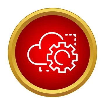 Cloud computing service settings processing data icon イラスト素材