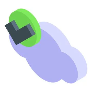 Cloud computing service showing done status with check mark icon Stockillustratie