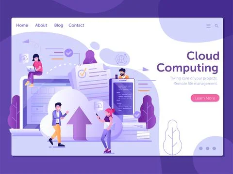 Cloud Computing Services and Online Data Storage Stock Illustration