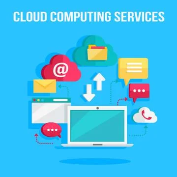Cloud Computing Services Banner Illustrazione stock