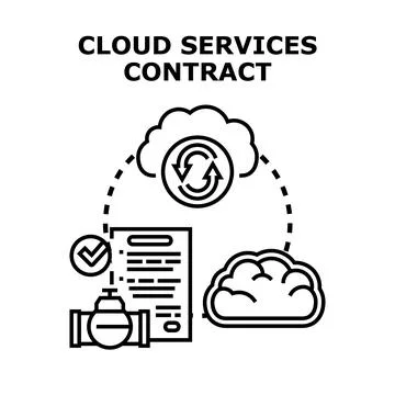 Cloud computing services contract outlining data agreement イラスト素材