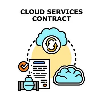 Cloud computing services contract outlining data agreement Stock Illustration