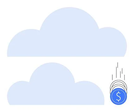 Cloud computing services saving money with efficient investment and budget .. 스톡 일러스트