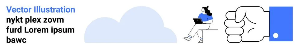 Cloud Computing Services with User Engagement and Data Security 스톡 일러스트
