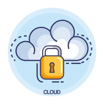 Cloud computing set flat icons 库存插图