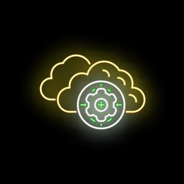 Cloud computing setting up and managing data network 库存插图