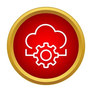 Cloud computing setting up gear icon data processing 스톡 일러스트