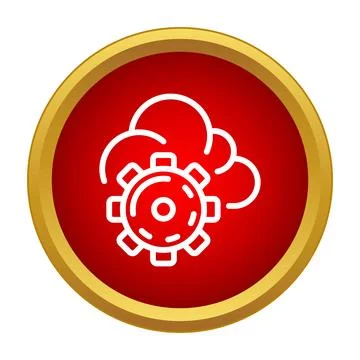 Cloud computing setting up management gear icon イラスト素材