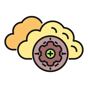 Cloud computing setting up new services icon Illustrazione stock