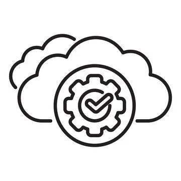 Cloud computing setting representing successful implementation and configur.. イラスト素材