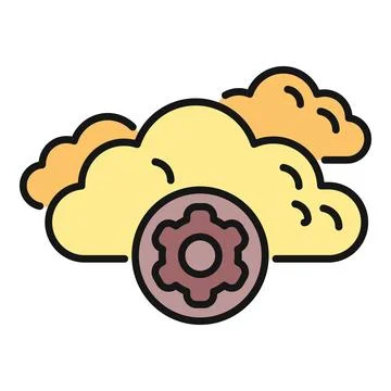 Cloud computing setting up services and data storage Stock Illustration