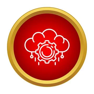 Cloud computing settings data processing icon 库存插图
