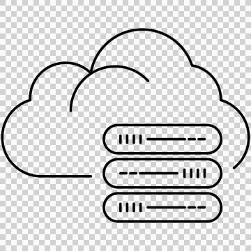 Cloud computing shape connected to server rack storage Stock Illustration