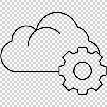 Cloud computing shape with gear settings Stock Illustration