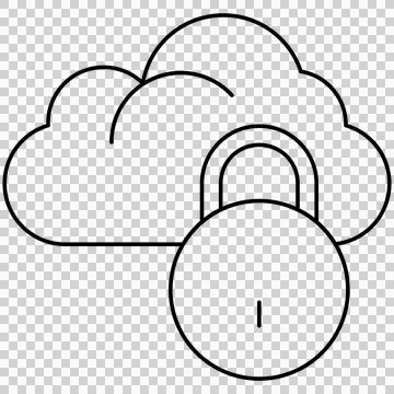 Cloud computing shape with padlock security Stockillustratie