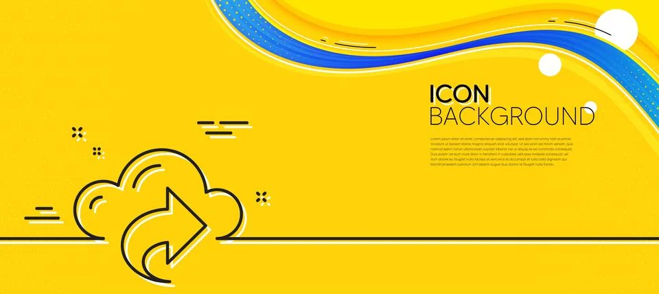 Cloud computing share line icon. Internet data storage sign. Minimal line yellow 스톡 일러스트