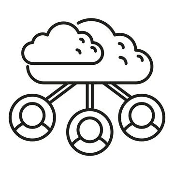 Cloud computing sharing data with multiple users 스톡 일러스트