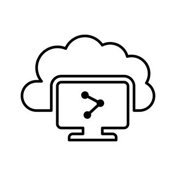 Cloud, computing, sharing line icon. イラスト素材
