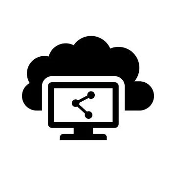 Cloud, computing, sharing vector icon. Stockillustratie