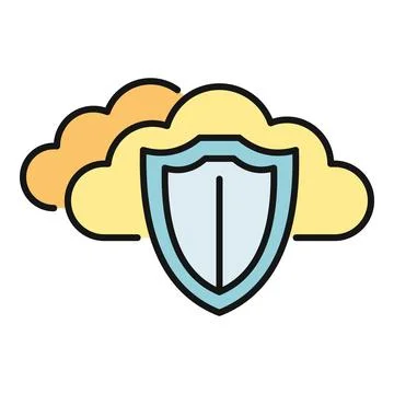 Cloud computing shield protecting data and network security Stock Illustration