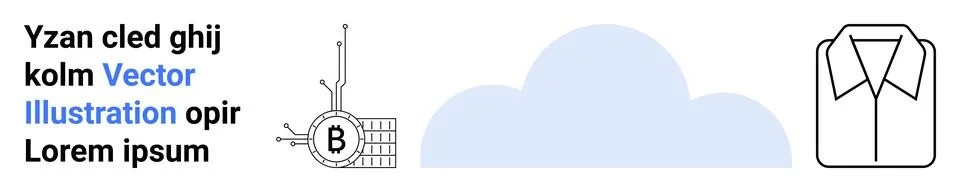 Cloud Computing, Shirt Icon, and Text Elements for Tech and Fashion Websites 스톡 일러스트