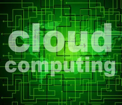 Cloud computing showing computer network and infrastructure Illustrazione stock