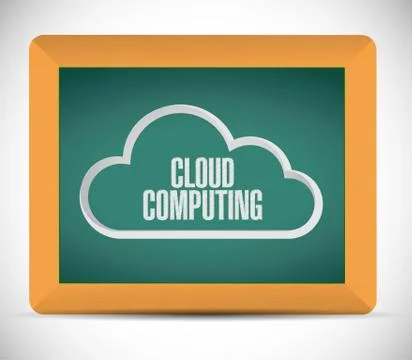 Cloud computing sign on a blackboard. illustration Stock-Illustration