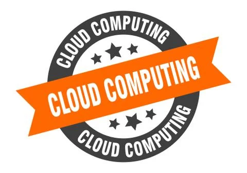 Cloud computing sign. cloud computing round ribbon sticker. cloud computing t Illustrazione stock