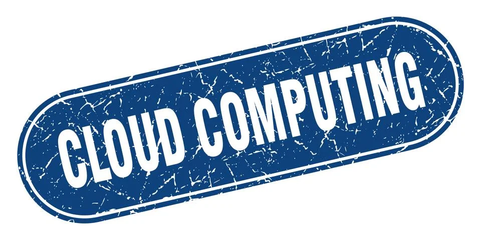 Cloud computing sign. cloud computing grunge blue stamp. Label Stock Illustration