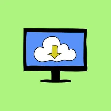 Cloud computing sign in doodle style Illustrazione stock