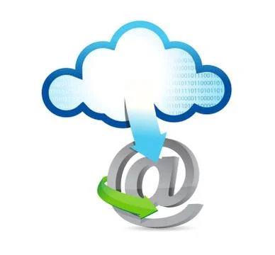 Cloud computing at sign illustration Stock Illustration