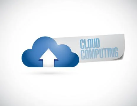 Cloud computing sign message illustration イラスト素材