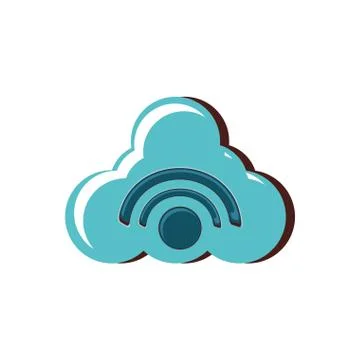Cloud computing with signal wifi Stock Illustration