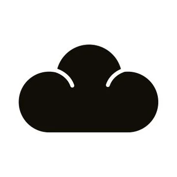 Cloud computing silhouette style icon 스톡 일러스트