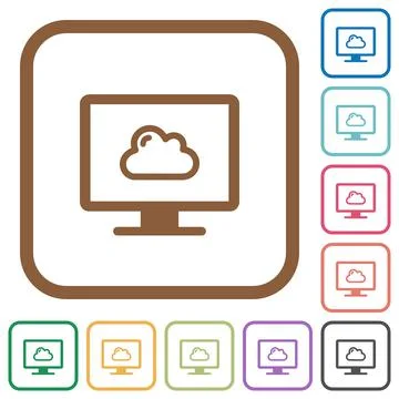 Cloud computing simple icons Stock Illustration