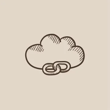 Cloud computing sketch icon Ilustração Stock