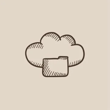 Cloud computing sketch icon Stock Illustration