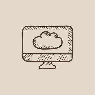 Cloud computing sketch icon Illustrazione stock