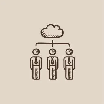 Cloud computing sketch icon Stock Illustration