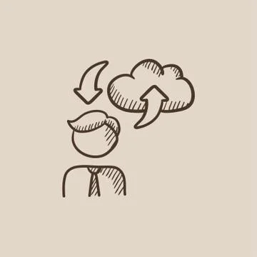 Cloud computing sketch icon Illustrazione stock