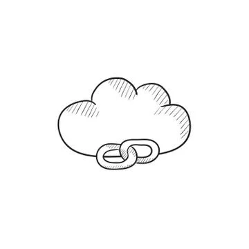 Cloud computing sketch icon Illustrazione stock