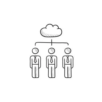 Cloud computing sketch icon 스톡 일러스트