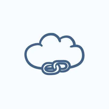 Cloud computing sketch icon Ilustração Stock