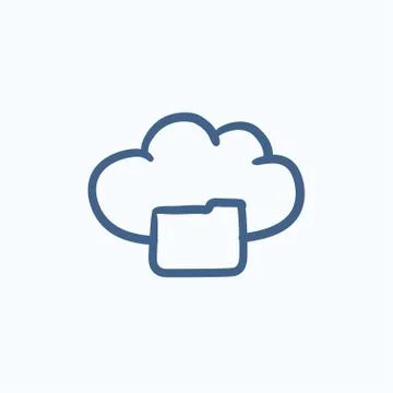 Cloud computing sketch icon Illustrazione stock