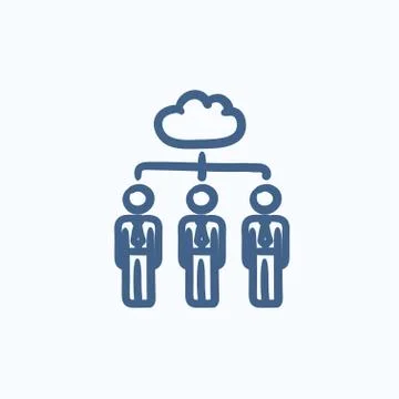 Cloud computing sketch icon Stock Illustration