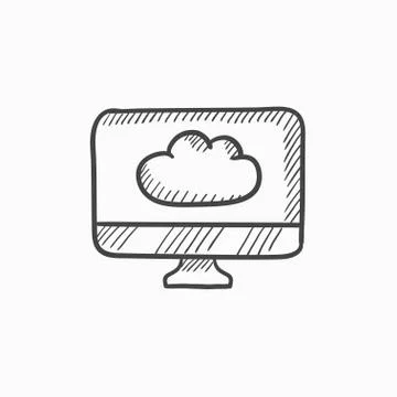 Cloud computing sketch icon イラスト素材
